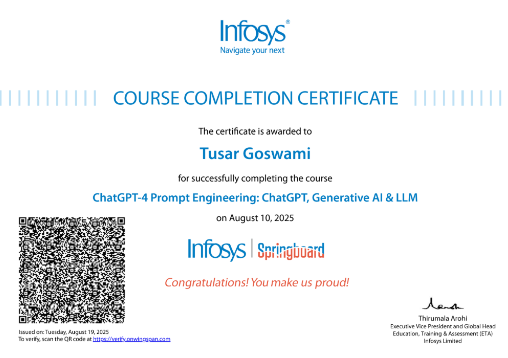 ChatGPT-4 Prompt Engineering Certificate